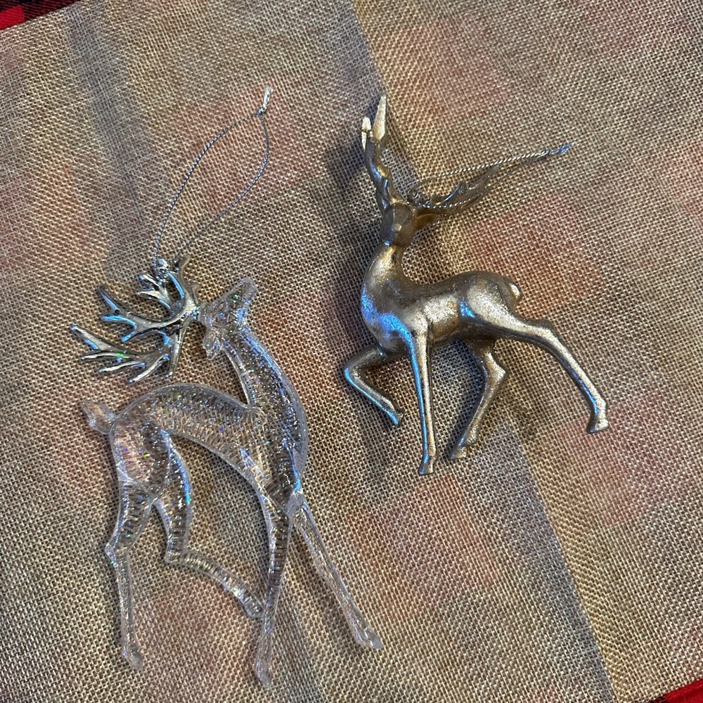 Elegant sparkle and Silver Reindeer Ornaments
